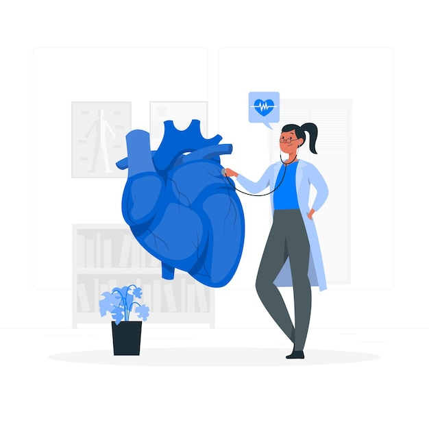 Gratis vector cardioloog concept illustratie