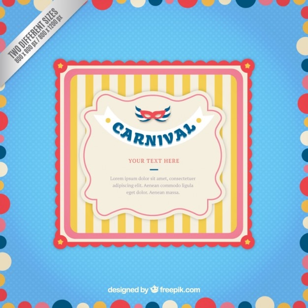 Gratis vector carnaval achtergrond in retro stijl