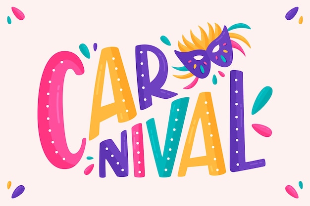 Carnaval belettering op witte achtergrond