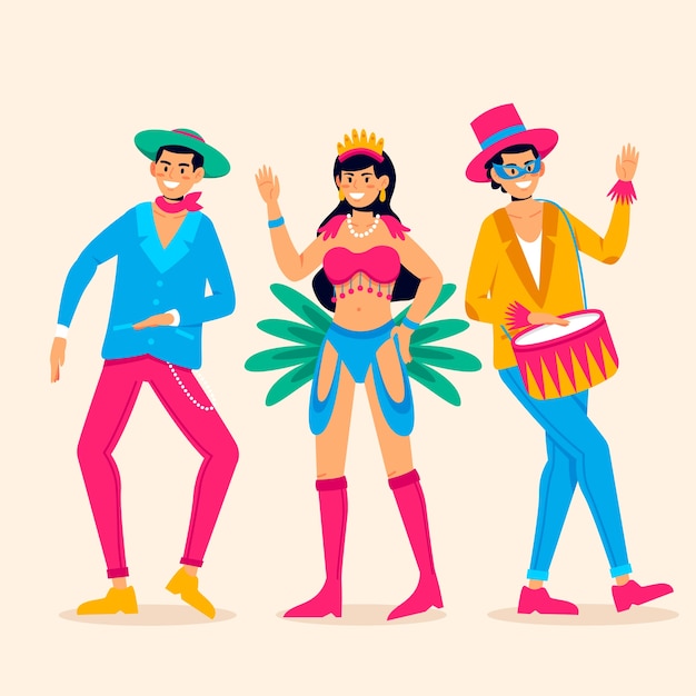 Gratis vector carnaval dansers collectie