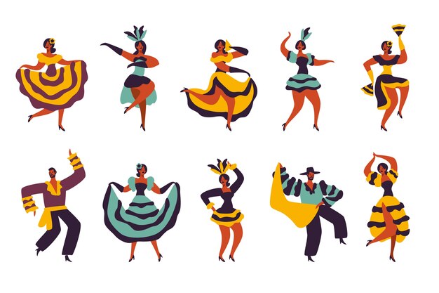 Gratis vector carnaval dansers collectie