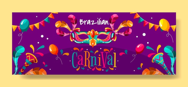 Gratis vector carnaval feest social media voorbladsjabloon