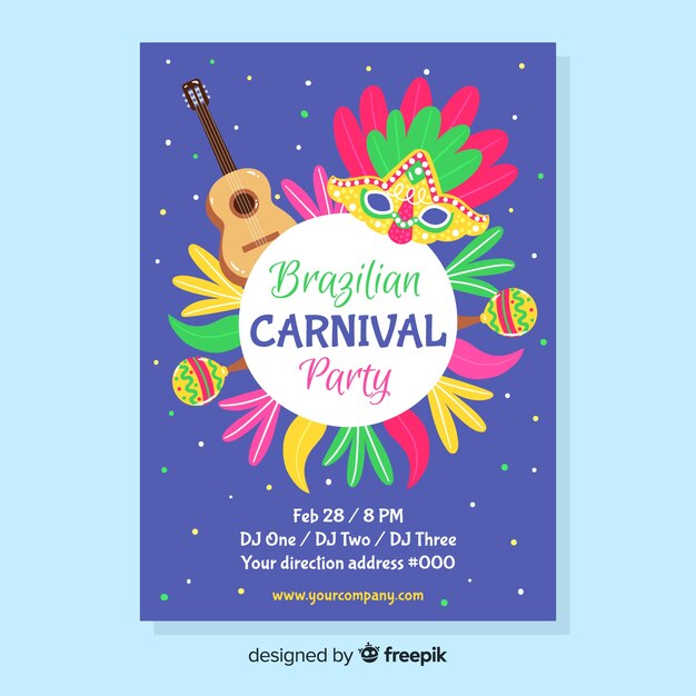 Carnaval feestaffiche tempalte