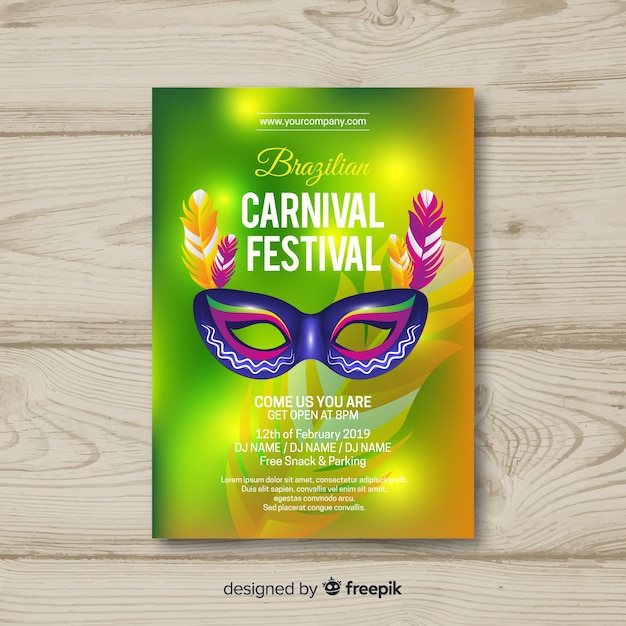 Carnaval feestaffiche tempalte