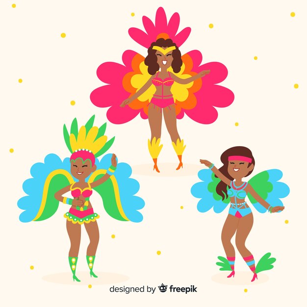 Carnaval-karakters die kostuums dragen