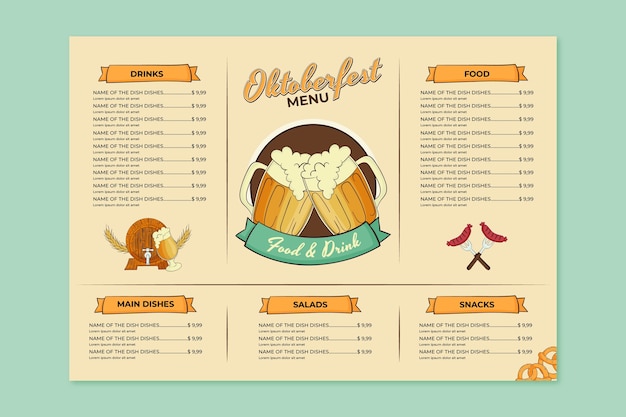 Gratis vector carnaval menu ontwerp