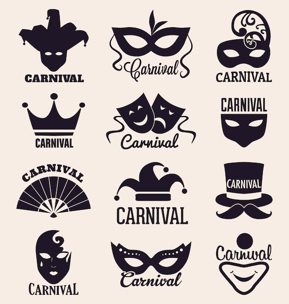 Gratis vector carnaval ontwerpt collectie