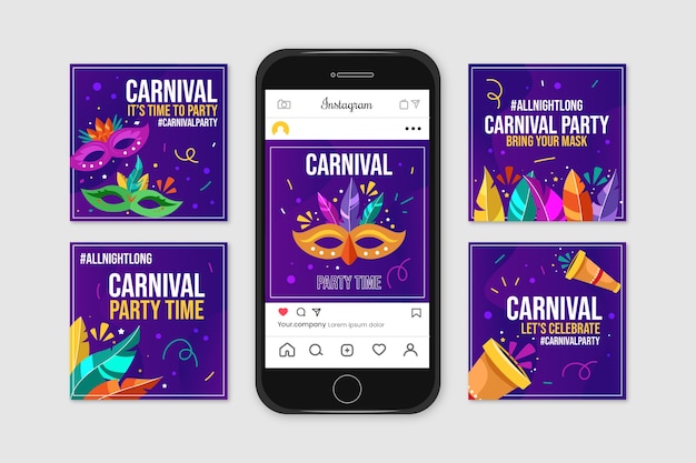 Carnaval party instagram postverzameling