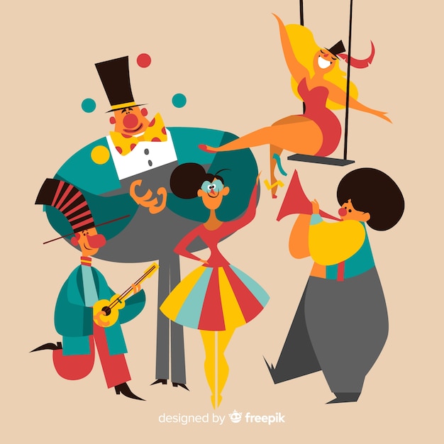 Gratis vector carnaval-personages in kostuum