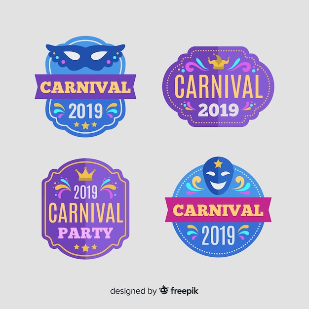 Gratis vector carnival-labelverzameling