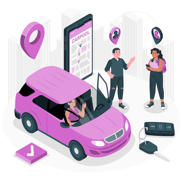 Carpool concept illustratie