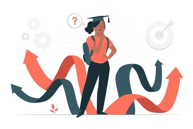 Carrièreoriëntatie concept illustratie