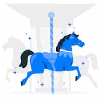 Gratis vector carrousel paard concept illustratie