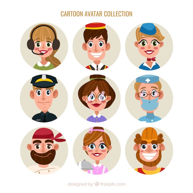 Gratis vector cartoon avatar collectie