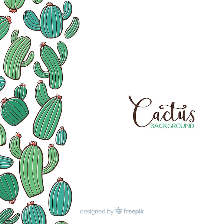 Gratis Vector cartoon cactus achtergrond