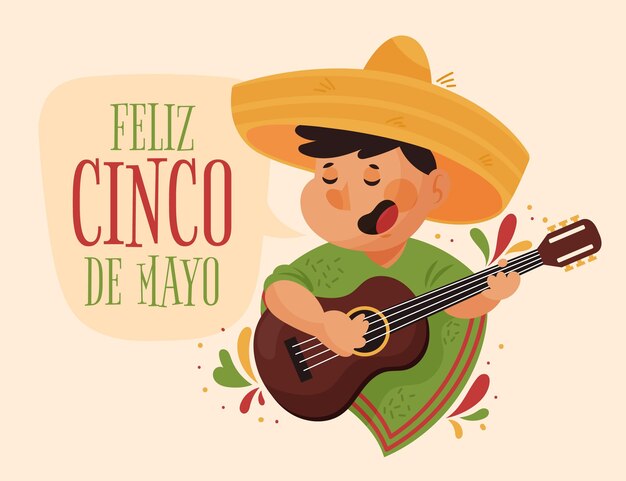 Cartoon cinco de mayo illustratie