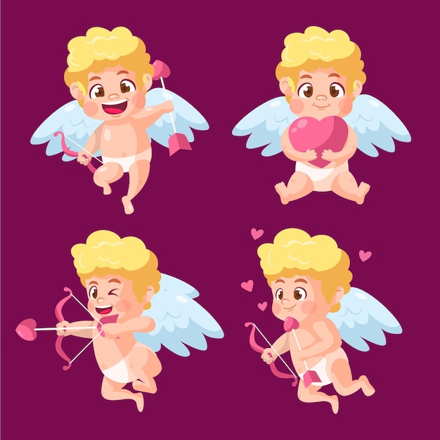 Cartoon cupido-tekenverzameling