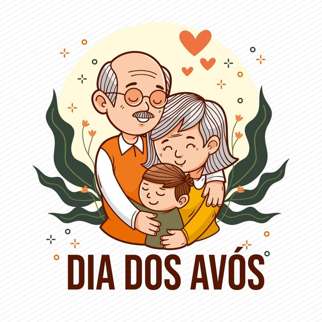 Cartoon dia dos avos illustratie