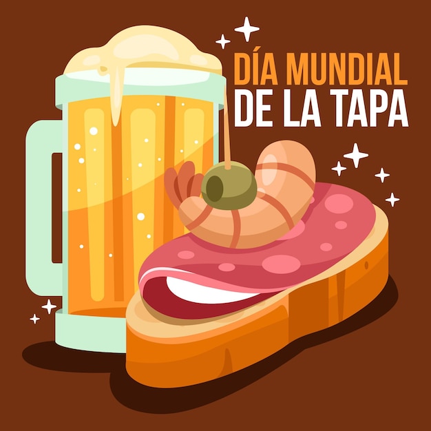 Cartoon dia mundial de la tapa illustratie