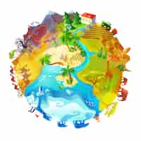 Gratis vector cartoon earth planet nature concept