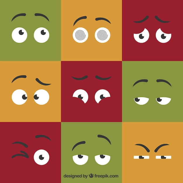 Gratis vector cartoon eye collectie