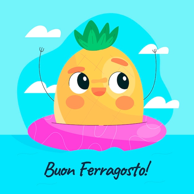 Cartoon ferragosto illustratie