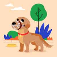 Gratis vector cartoon gemuilkorfd dier in park