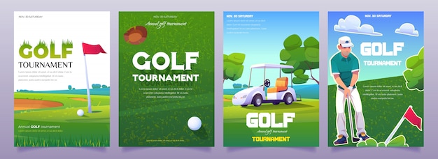 Cartoon golftoernooi posters