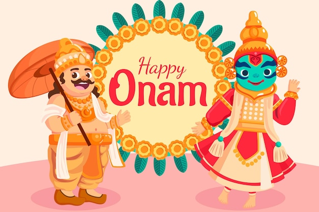 Cartoon indiase onam illustratie