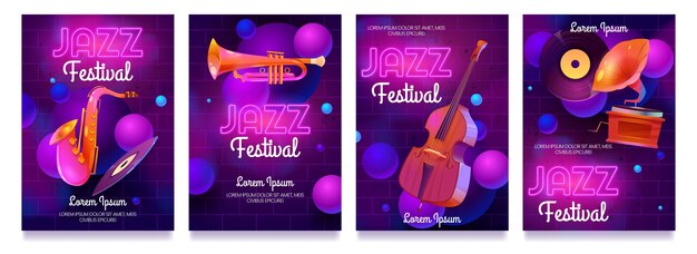 Cartoon jazzfestival-flyers