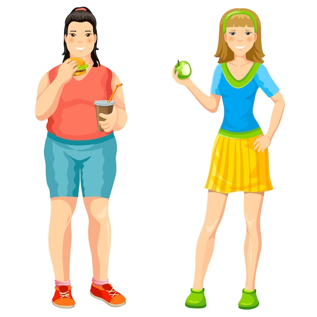 Gratis vector cartoon juiste voeding concept