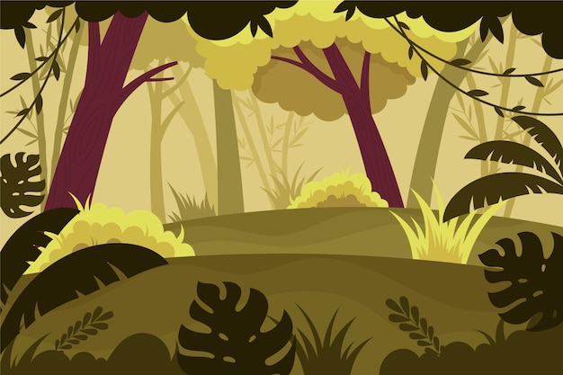 Gratis vector cartoon jungle achtergrond