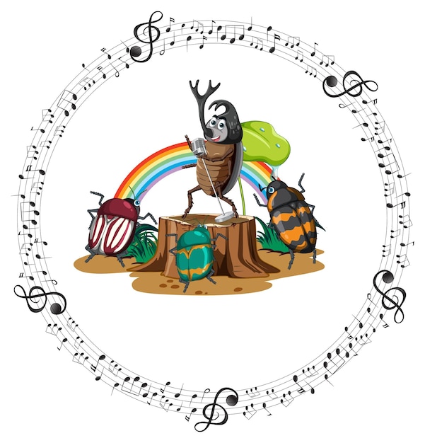 Gratis vector cartoon kever muziekband