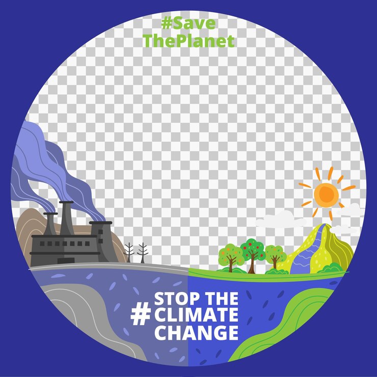 Gratis Vector cartoon klimaatverandering facebook frame