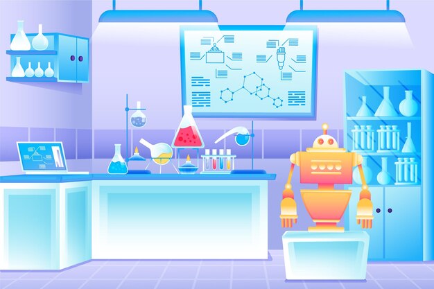 Cartoon laboratorium kamer illustratie
