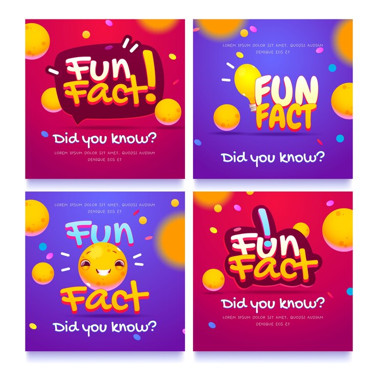 Gratis Vector cartoon leuk feit instagram posts ontwerp