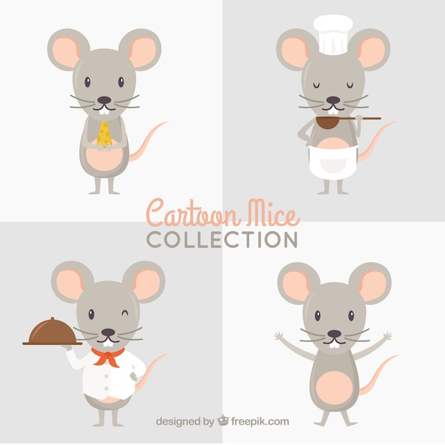 Gratis vector cartoon muizen collectie