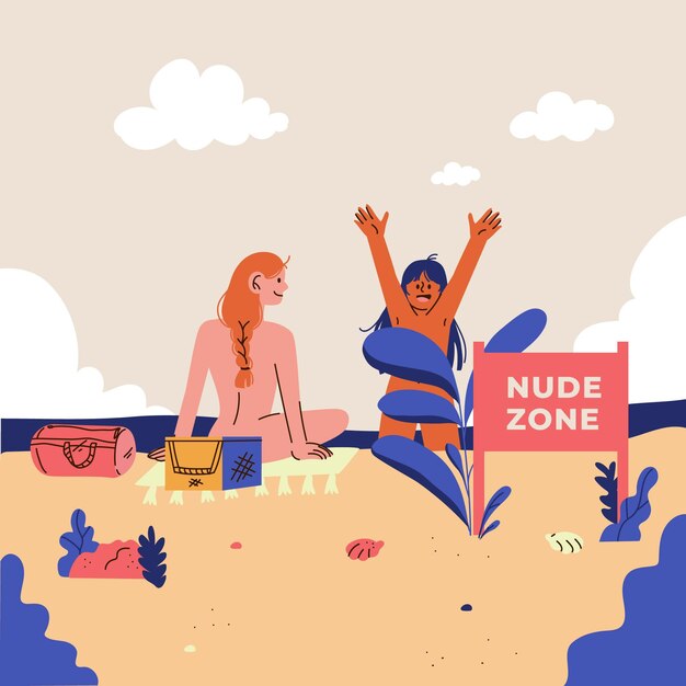 Cartoon naturisme concept geïllustreerd