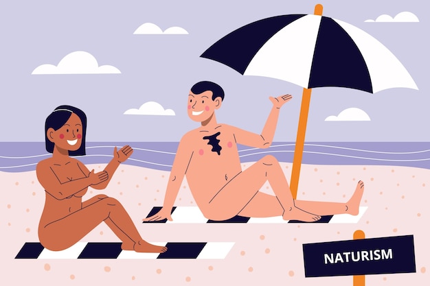 Cartoon naturisme concept illustratie