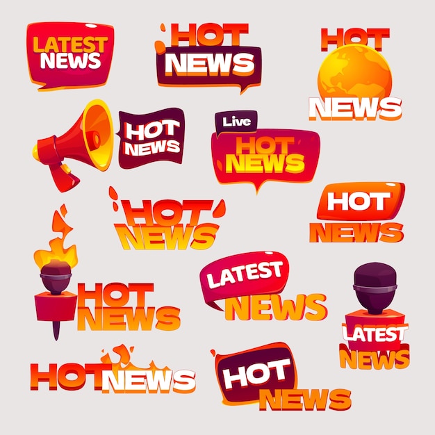 Gratis vector cartoon nieuws badges sticker