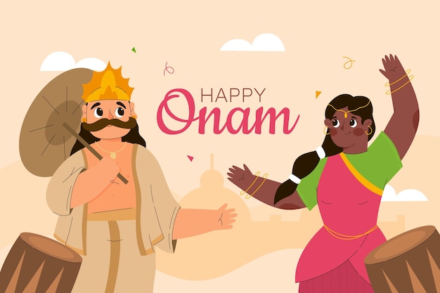 Cartoon onam illustratie