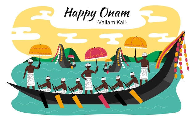 Gratis vector cartoon onam illustratie