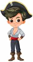 Gratis vector cartoon pirate boy in kostuum