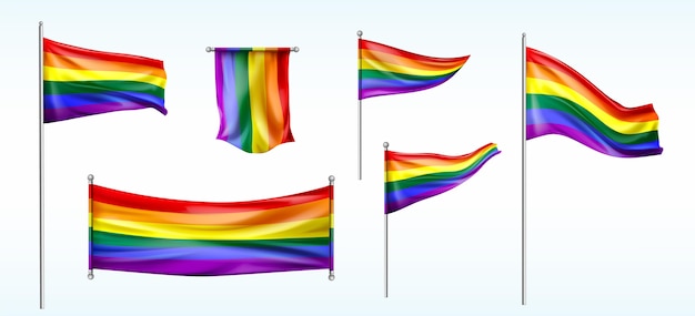 Cartoon pride-dag vlag collectie