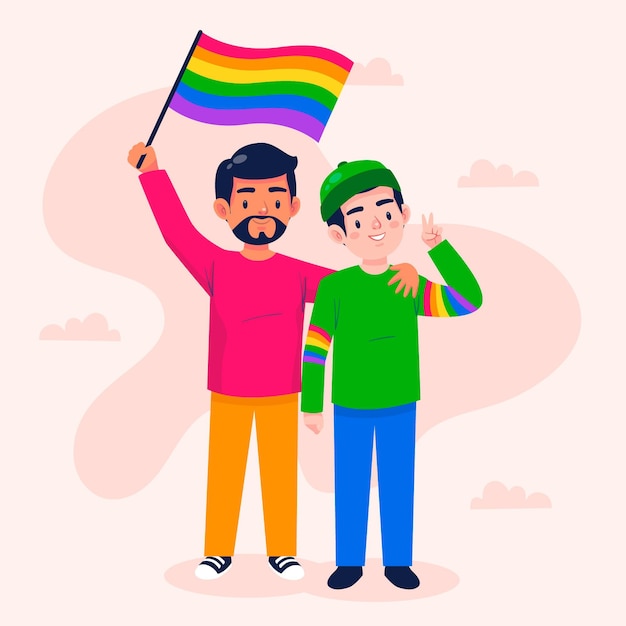 Gratis vector cartoon pride day illustratie