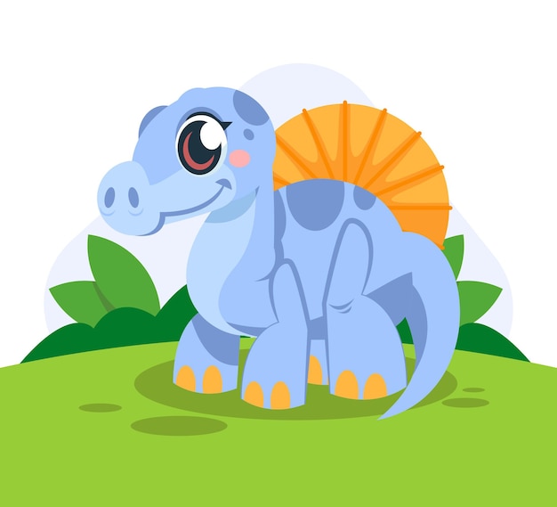 Gratis vector cartoon schattige baby dinosaurus