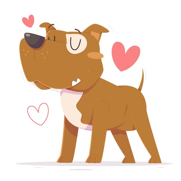 Cartoon schattige pitbull illustratie