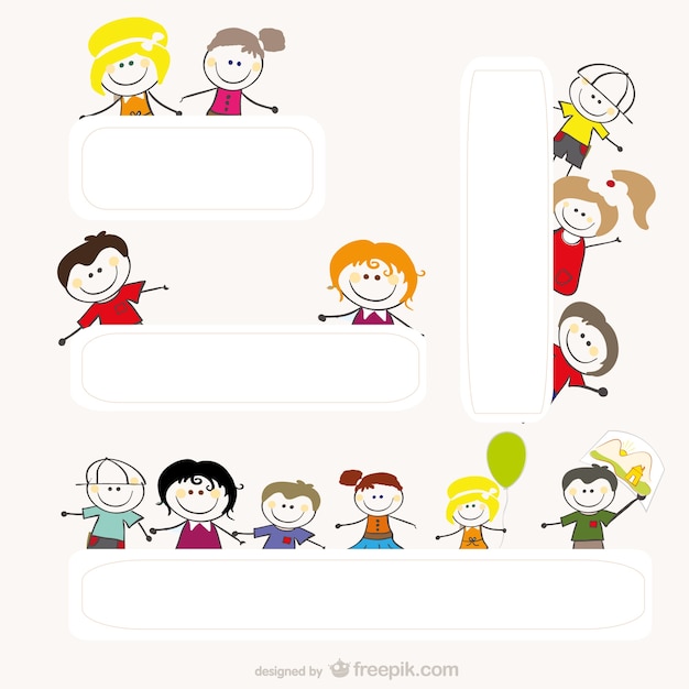 Gratis vector cartoon tekeningen van kinderen vector