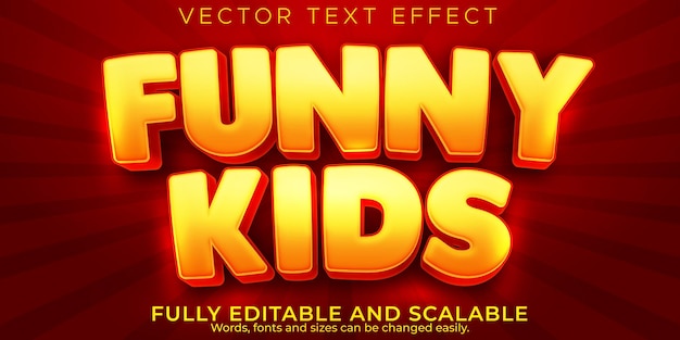 Cartoon-teksteffect, bewerkbare tekststijl voor kinderen en school