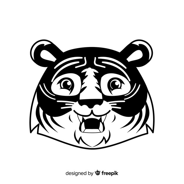 Cartoon tijger gezicht achtergrond